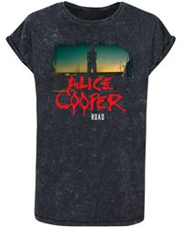 Merchcode - Ladies alice cooper back road acid washed t-shirt - Lyst