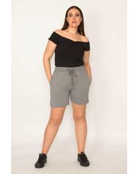 Şans - Şans große shorts aus em baumwollstoff mit elastischem bund und ösen-spitzen-seitentaschen 65n32349 - Lyst