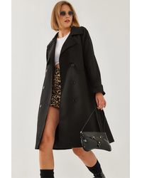Bianco Lucci - Trenchcoat Mit Aller-Detail Vorne, Zweireihig, 8118 Für Damen - Lyst