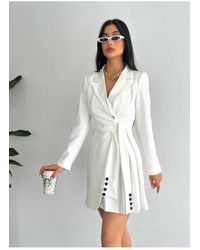 ZF BUTİK - Jackenkleid Mit Seitlichen Falten Und Knöpfen Für Damen - Lyst