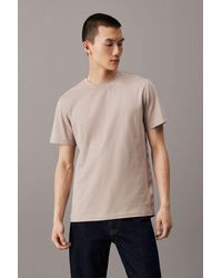 Calvin Klein - Graues T-Shirt Aus Baumwolle Mit Rundhalsausschnitt Und Kurzen Ärmeln – J30J 326159 -Pcf Für Herren - Lyst