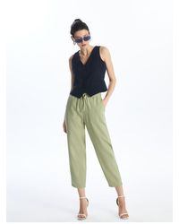 LC Waikiki - Gerade Hose Aus Leinenmischung Mit Elastischem Bund Für Damen - Lyst