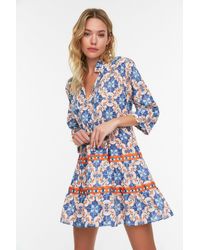 Trendyol - Ethnisch Gemustertes Mini-Strandkleid Aus 100 Baumwolle Mit Gewebten Streifen, Zubehör Für Damen - Lyst