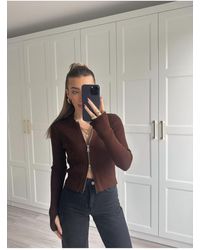 My Blog - Brauner, Verstellbarer Cardigan Mit Doppeltem Reißverschluss Und Handverschluss – 14506 Für Damen - Lyst
