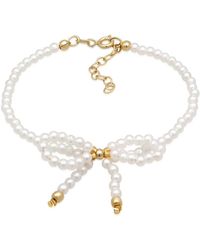 Elli Jewelry - Armband glasperlen schleife romantik 925 silber vergoldet - Lyst