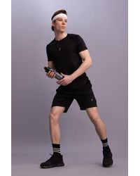 Defacto - Schwarze Slim-Fit-Sportshorts Mit Reißverschluss Und Taschen, Schnell Trocknend V3030Az23Sp Für Herren - Lyst