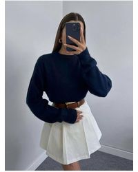 Laluvia - Marineblauer, Weicher Pullover Mit Rundhalsausschnitt Für Damen - Lyst