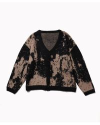 Know - Schwarzer Cardigan Mit Grafischem Muster – Bequemer Kragen Für Damen - Lyst