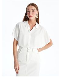 LC Waikiki - Übergroßes Hemd – Einfarbig, Kurze Ärmel – Lcw Für Damen - Lyst
