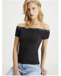 Calvin Klein - Markenlogo baumwolle geeignet für den täglichen gebrauch es t-shirt -beh - Lyst