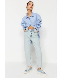 Trendyol - Helle mom-jeans mit hoher taille - Lyst