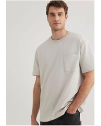 Mavi - Graues Basic-T-Shirt Mit Taschendetail, Lockere Passform -70080 Für Herren - Lyst