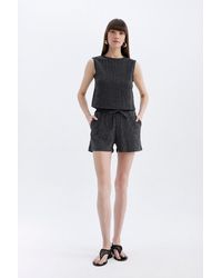 Defacto - Regular Fit Normale Taille Lässige Shorts Mit Geradem Bein Für Damen - Lyst