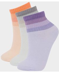 Defacto - Bequeme Elastische 3-Teilige Lange Baumwollsocken Für Mädchen E6264A8Ns Für Damen - Lyst