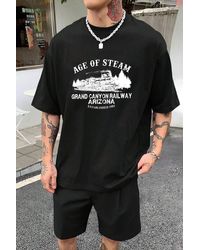 uyguntarz - Shorts-Set Mit Age Of Steam-Print - Lyst