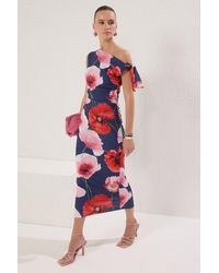 Trendyol - Dehnbares Maxi-Bleistiftkleid Mit-Blumendruck – Für Damen - Lyst