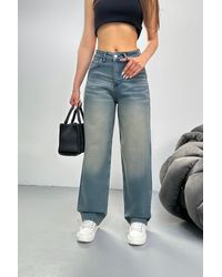 BİKELİFE - Locker Geschnittene, Bequeme Baggy-Jeanshose Mit Weitem Bein Für Damen - Lyst