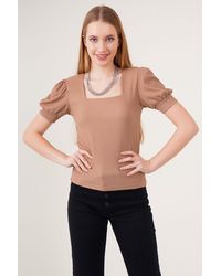 Bigdart - 0409 Modell-Strickbluse Mit Quadratischem Ausschnitt – Schwarz Für Damen - Lyst