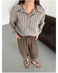 My Blog - Übergroßes Hemd Mit Nerzstreifen – 5298 Für Damen - Lyst