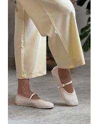 NİŞANTAŞI SHOES - Bonbon Matte Gürtel Detaillierte Flache Sohle Babet Für Damen - Lyst