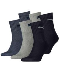 PUMA - Unisex sportsocken, 6 paar short crew socks, tennissocken, einfarbig - 35-38 - Lyst