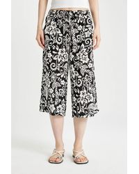 Defacto - Gemusterte Viskose-Caprihose Mit Hoher Taille Für Damen - Lyst