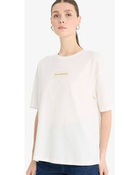 Defacto - Relax Fit Kurzarm-T-Shirt Aus Gekämmter Baumwolle Mit Rundhalsausschnitt Und Applikation Für Damen - Lyst