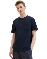 Tom Tailor - Strukturiertes t-shirt mit tasche - Lyst
