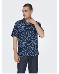 Only & Sons - Hemd normal geschnitten resort kragen hemd - Lyst