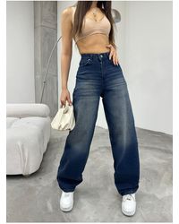 BİKELİFE - Locker Geschnittene, Bequeme Baggy-Jeanshose Mit Weitem Bein Für Damen - Lyst