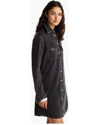 Tommy Hilfiger - Rglr Schwarzes Westernkleid – Waschwurm Für Damen - Lyst