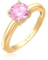 Elli Jewelry - Ring solitär klassisch zirkonia 925 sterling silber - Lyst