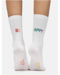 Nur die - Freizeitsocken Good Vibes Motiv Statement Socken Tennissocken Strumpf Strümpfe Söckchen Für Damen - Lyst
