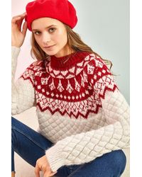 Bianco Lucci - Gemusterter Strickpullover Für Damen - Lyst