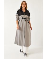 Bianco Lucci - Langes Kleid Mit Reißverschluss An Der Taille Für Damen - Lyst