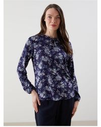 LC Waikiki - Bluse Mit Bindekragen, Blume Für Damen - Lyst