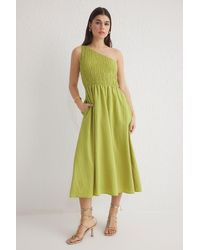 Trendyol - Ölgrüner Rock, Gewebtes Midi-Kleid Mit Gipsverschluss An Der Taille Für Damen - Lyst