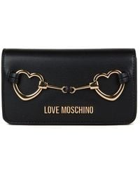 Love Moschino - Portfolio-Geldbörse Mit Abnehmbarem Kettenriemen Und Logo-Detail – Für Damen - Lyst