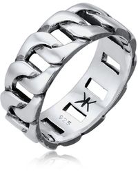 Kuzzoi - Ring chunky chain look kette glieder 925 silber - Lyst