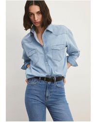 Mavi - Patricia classic denim ice blue jean shirt boyfriend-87099 - Lyst