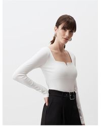 Jimmy Key - E, langärmlige, stilvolle basic-bluse mit quadratischem ausschnitt - Lyst