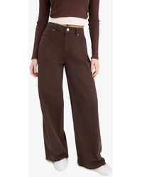 Defacto - Weites Bein Gabardine Palazzo Hose Weites Bein Normale Taille Standardlänge Taschen E4381Ax25Sp Für Damen - Lyst