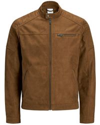 Jack & Jones - Jjerocky Noos Mantel – Cognac Fake Wildleder Für Herren - Lyst