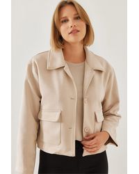 Bianco Lucci - Wildlederjacke Mit Zwei Taschen Und Knöpfen 2499 Für Damen - Lyst