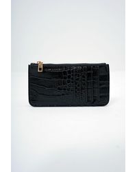 Trend Alaçatı Stili - Schwarzes Kartenetui Aus Kunstleder Mit Reißverschluss Und Münzfach, Kroko-Muster, Dünn, Für Damen - Lyst