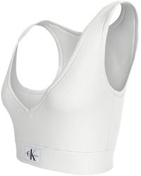 Calvin Klein - Gewebtes label-rib-top mit v-ausschnitt - Lyst