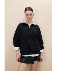 Defacto - Sweatshirt mit rundhalsausschnitt und print aus dickem stoff mit verwaschenem helleffekt, oversize-passform, c2014ax24sp - Lyst