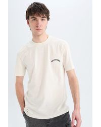 Defacto - 100 Baumwolle Neues, Kurzärmliges Jacquard-T-Shirt Mit Normaler Passform Und Rundhalsausschnitt D7913Ax25Sp Für Herren - Lyst