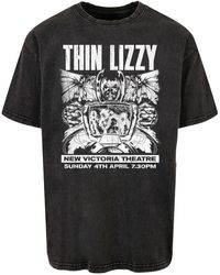 Merchcode - Thin lizzy new victoria theatre acid washed oversized tee - Lyst