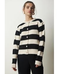 Happiness İstanbul - Stilvolle Strickjacke Mit Knöpfen Und Streifen - Lyst